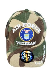 Air Force Veteran Baseball Cap-H1465-GREEN CAMOUFLAGE